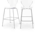 Clarion Lucite Seat And Metal Base Counter Stool