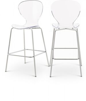 Clarion Lucite Seat And Metal Base Counter Stool