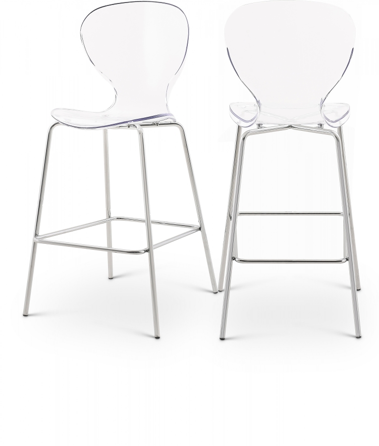 Clarion Lucite Seat And Metal Base Counter Stool
