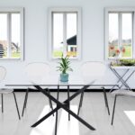 Clarion Lucite Seat And Metal Base Dining Chair