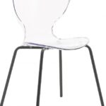 Clarion Lucite Seat And Metal Base Dining Chair