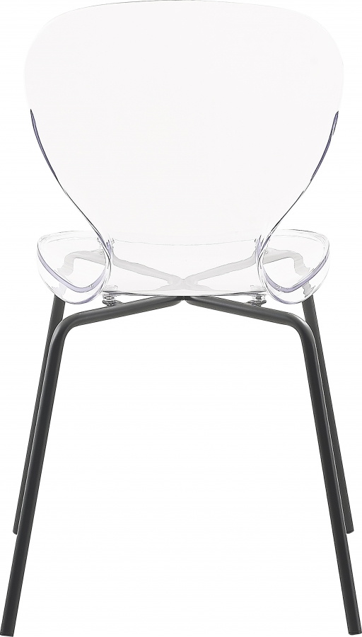 Clarion Lucite Seat And Metal Base Dining Chair