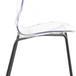 Clarion Lucite Seat And Metal Base Dining Chair