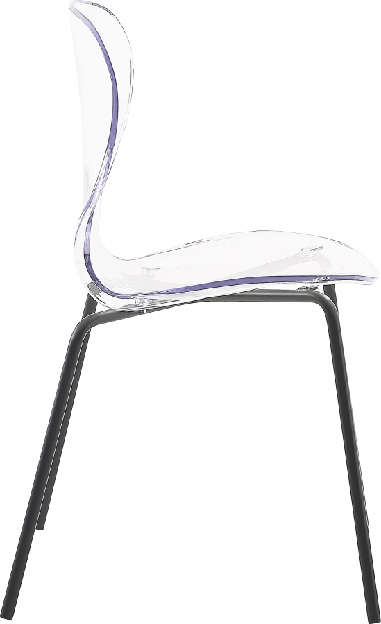 Clarion Lucite Seat And Metal Base Dining Chair