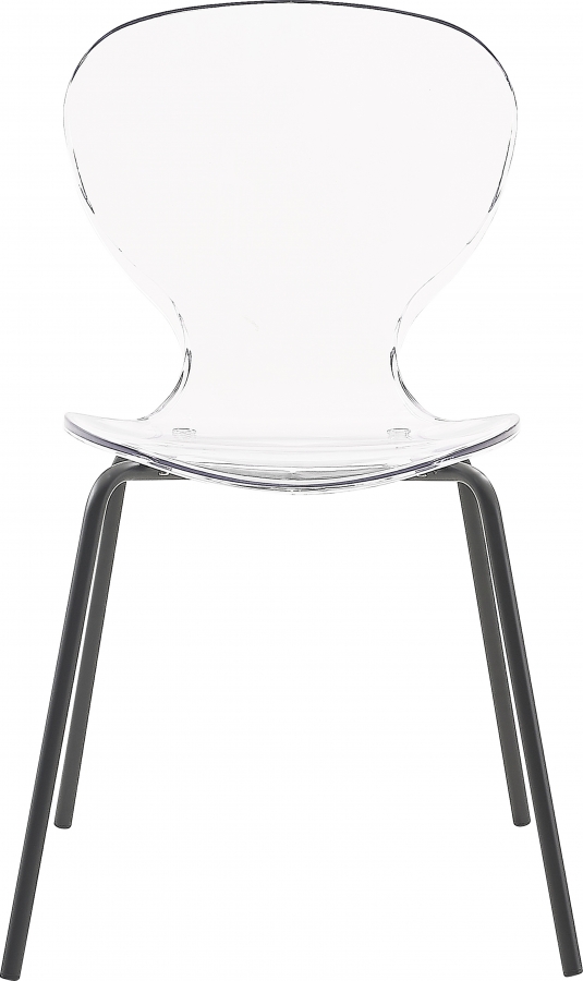 Clarion Lucite Seat And Metal Base Dining Chair