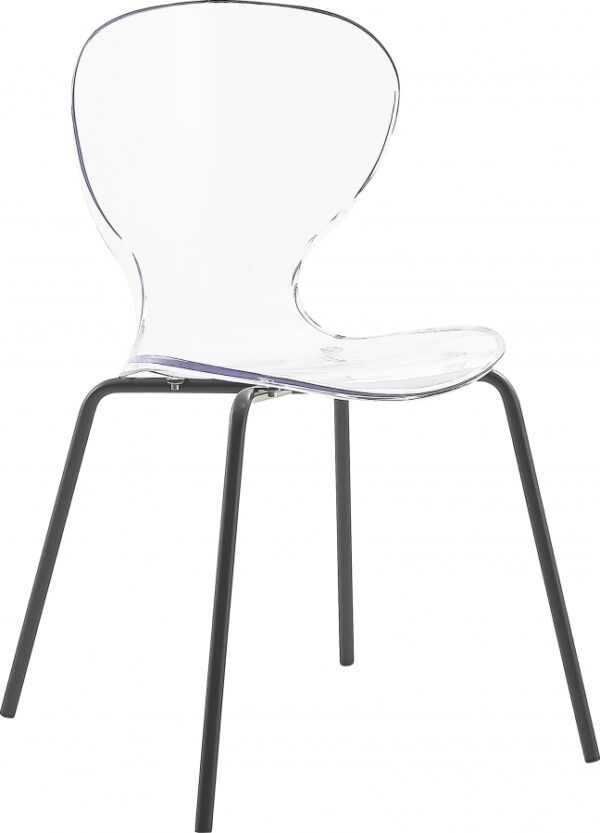 Clarion Lucite Seat And Metal Base Dining Chair