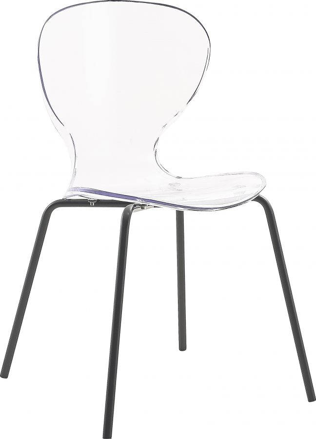Clarion Lucite Seat And Metal Base Dining Chair