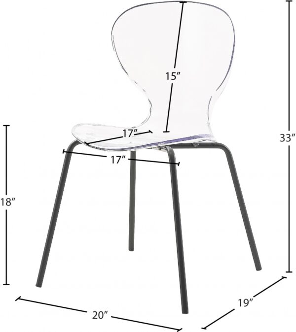 Clarion Lucite Seat And Metal Base Dining Chair