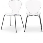 Clarion Lucite Seat And Metal Base Dining Chair