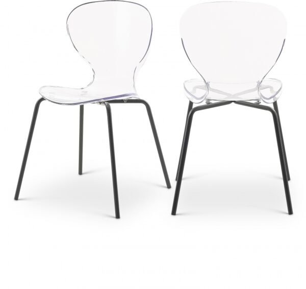 Clarion Lucite Seat And Metal Base Dining Chair