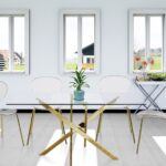 Clarion Lucite Seat And Metal Base Dining Chair