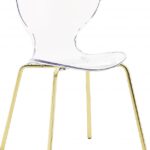 Clarion Lucite Seat And Metal Base Dining Chair