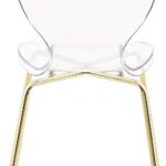 Clarion Lucite Seat And Metal Base Dining Chair