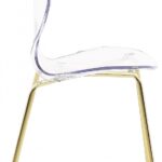 Clarion Lucite Seat And Metal Base Dining Chair