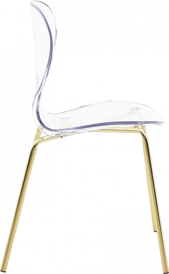 Clarion Lucite Seat And Metal Base Dining Chair