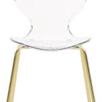 Clarion Lucite Seat And Metal Base Dining Chair