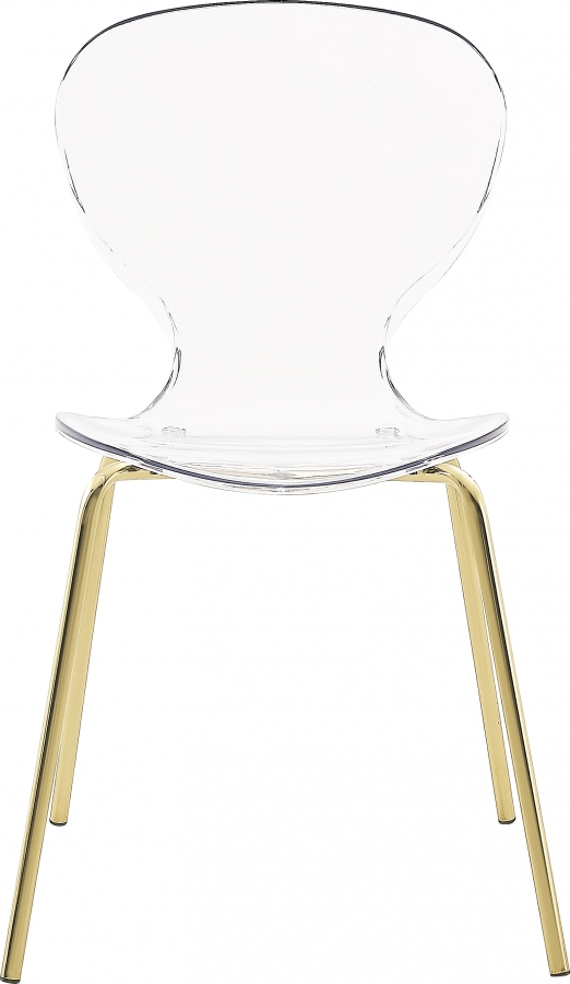 Clarion Lucite Seat And Metal Base Dining Chair
