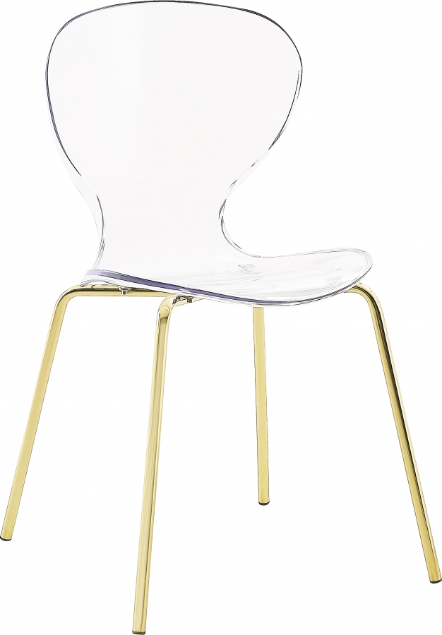 Clarion Lucite Seat And Metal Base Dining Chair