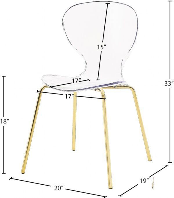 Clarion Lucite Seat And Metal Base Dining Chair