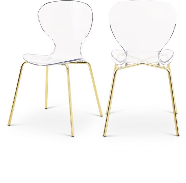 Clarion Lucite Seat And Metal Base Dining Chair