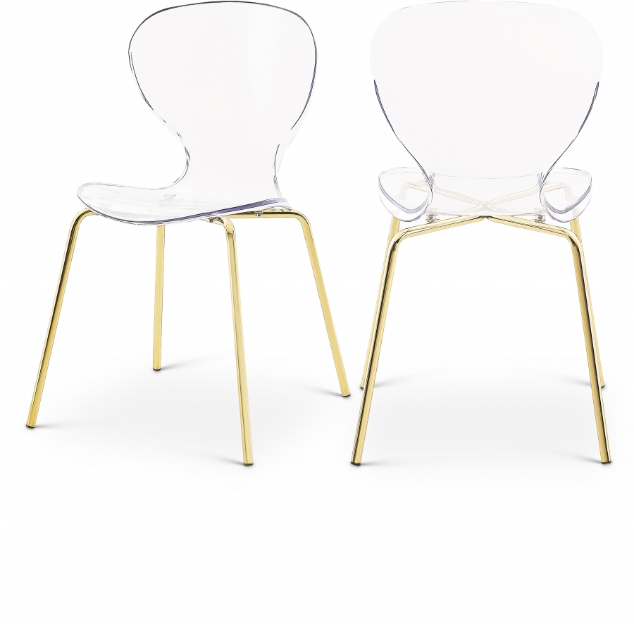 Clarion Lucite Seat And Metal Base Dining Chair
