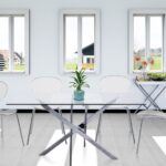 Clarion Lucite Seat And Metal Base Dining Chair