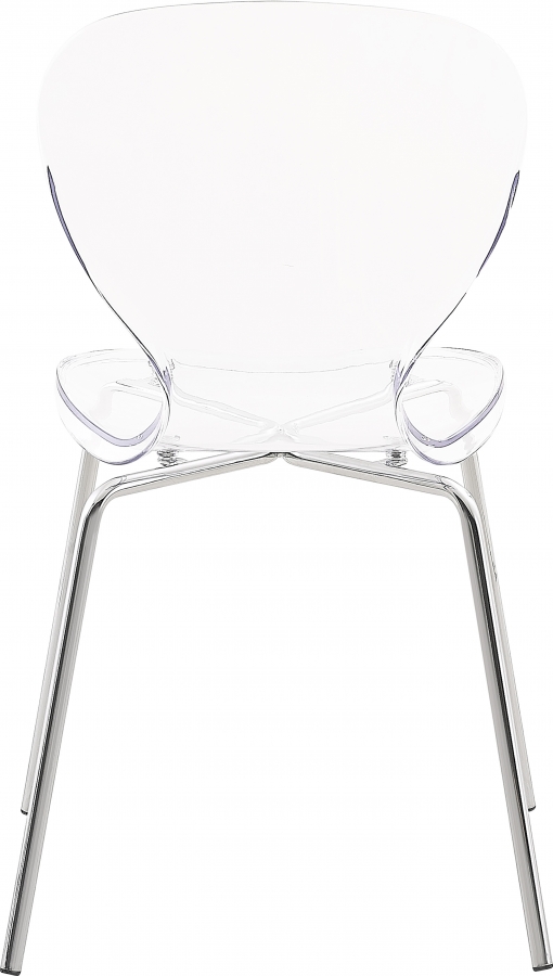 Clarion Lucite Seat And Metal Base Dining Chair