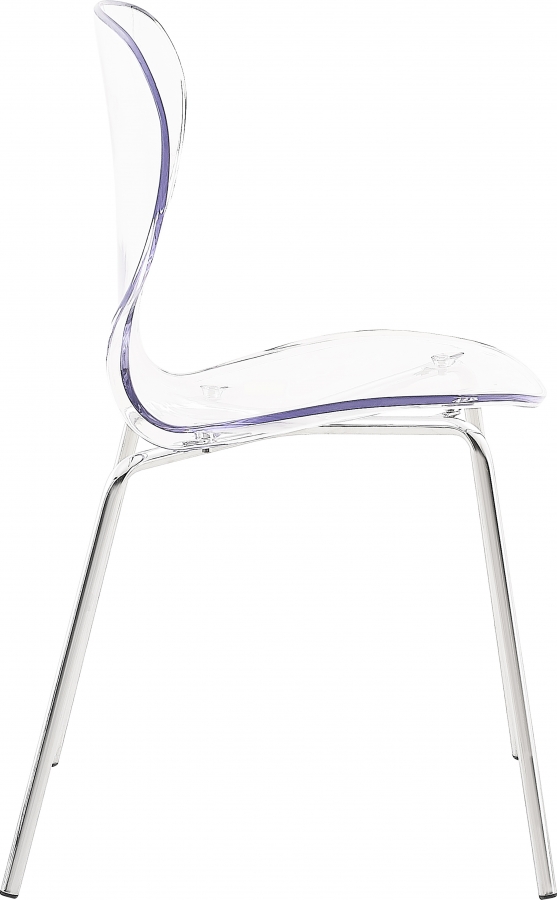 Clarion Lucite Seat And Metal Base Dining Chair