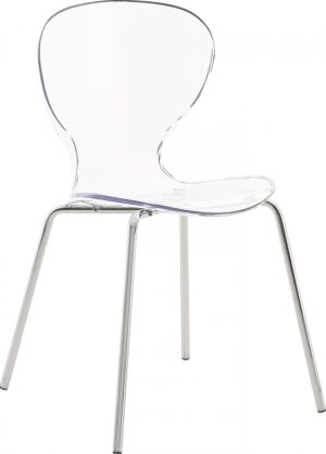 Clarion Lucite Seat And Metal Base Dining Chair