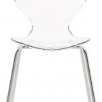 Clarion Lucite Seat And Metal Base Dining Chair