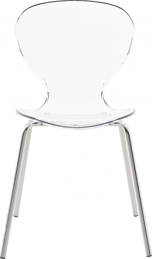 Clarion Lucite Seat And Metal Base Dining Chair