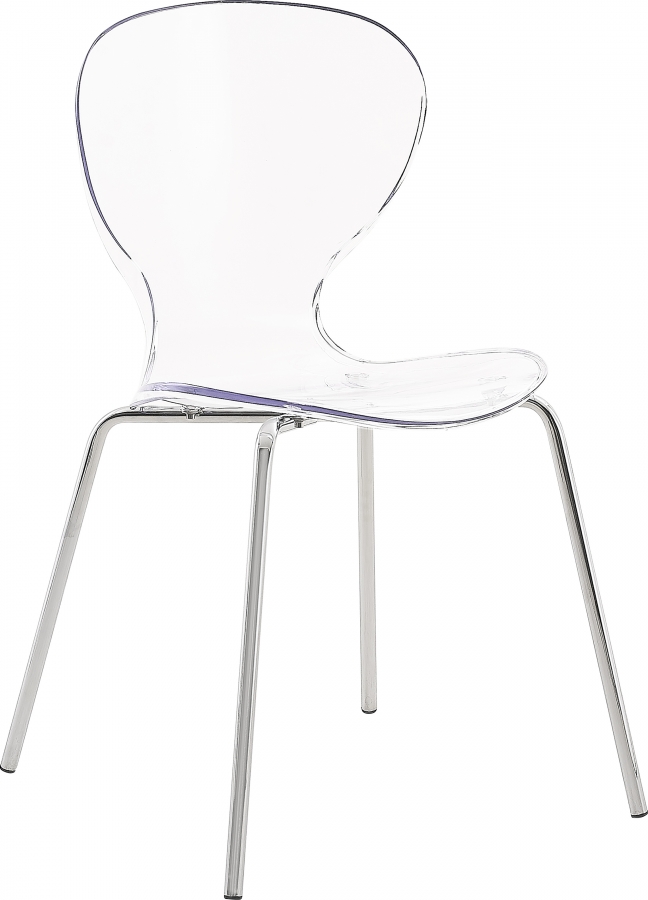 Clarion Lucite Seat And Metal Base Dining Chair