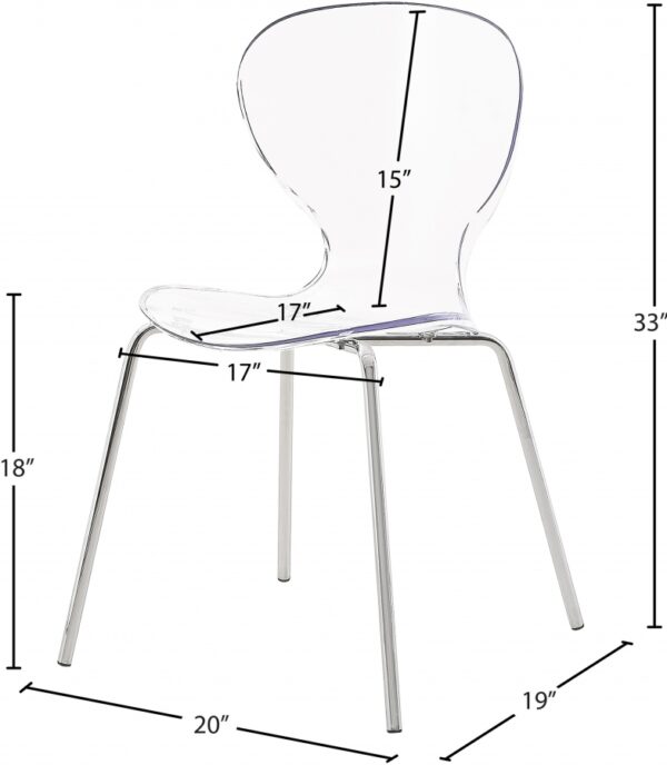 Clarion Lucite Seat And Metal Base Dining Chair