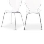 Clarion Lucite Seat And Metal Base Dining Chair