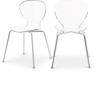 Clarion Lucite Seat And Metal Base Dining Chair
