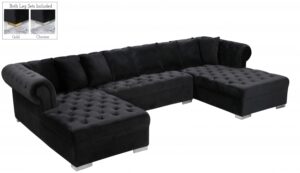Presley 134" Velvet Upholstered 3pc. Sectional
