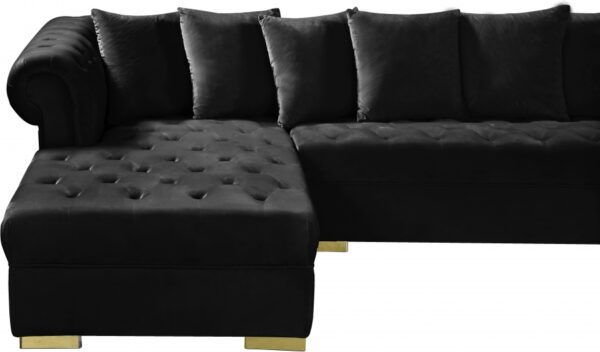 Presley 134" Velvet Upholstered 3pc. Sectional