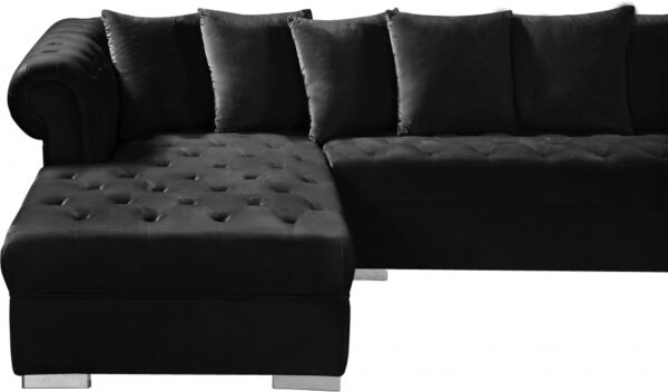 Presley 134" Velvet Upholstered 3pc. Sectional