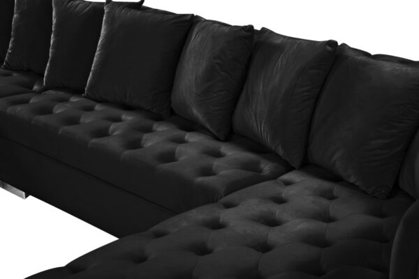 Presley 134" Velvet Upholstered 3pc. Sectional