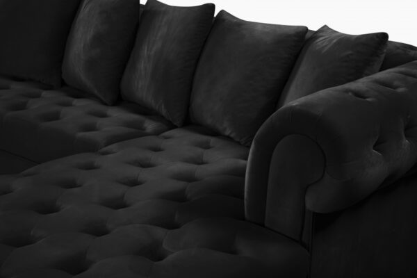 Presley 134" Velvet Upholstered 3pc. Sectional