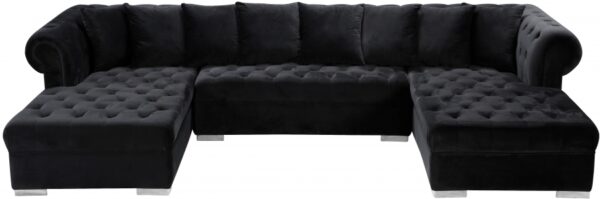 Presley 134" Velvet Upholstered 3pc. Sectional