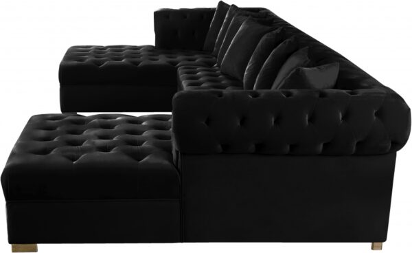Presley 134" Velvet Upholstered 3pc. Sectional