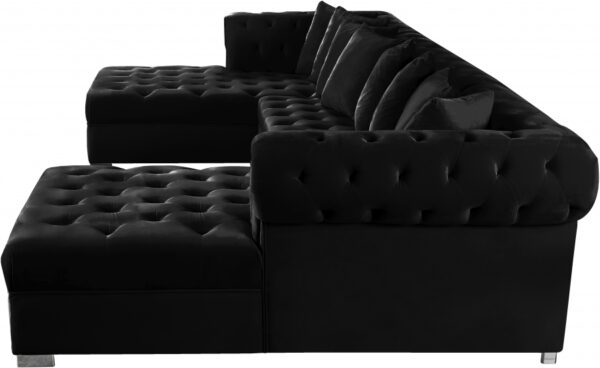 Presley 134" Velvet Upholstered 3pc. Sectional