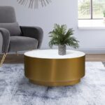 Presley Marble Top And Metal Base Coffee Table