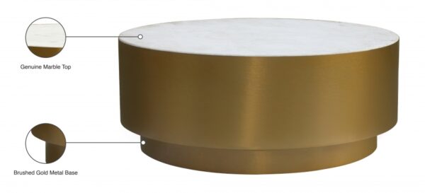 Presley Marble Top And Metal Base Coffee Table