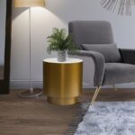 Presley Marble Top And Metal Base End / Side Table