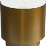 Presley Marble Top And Metal Base End / Side Table