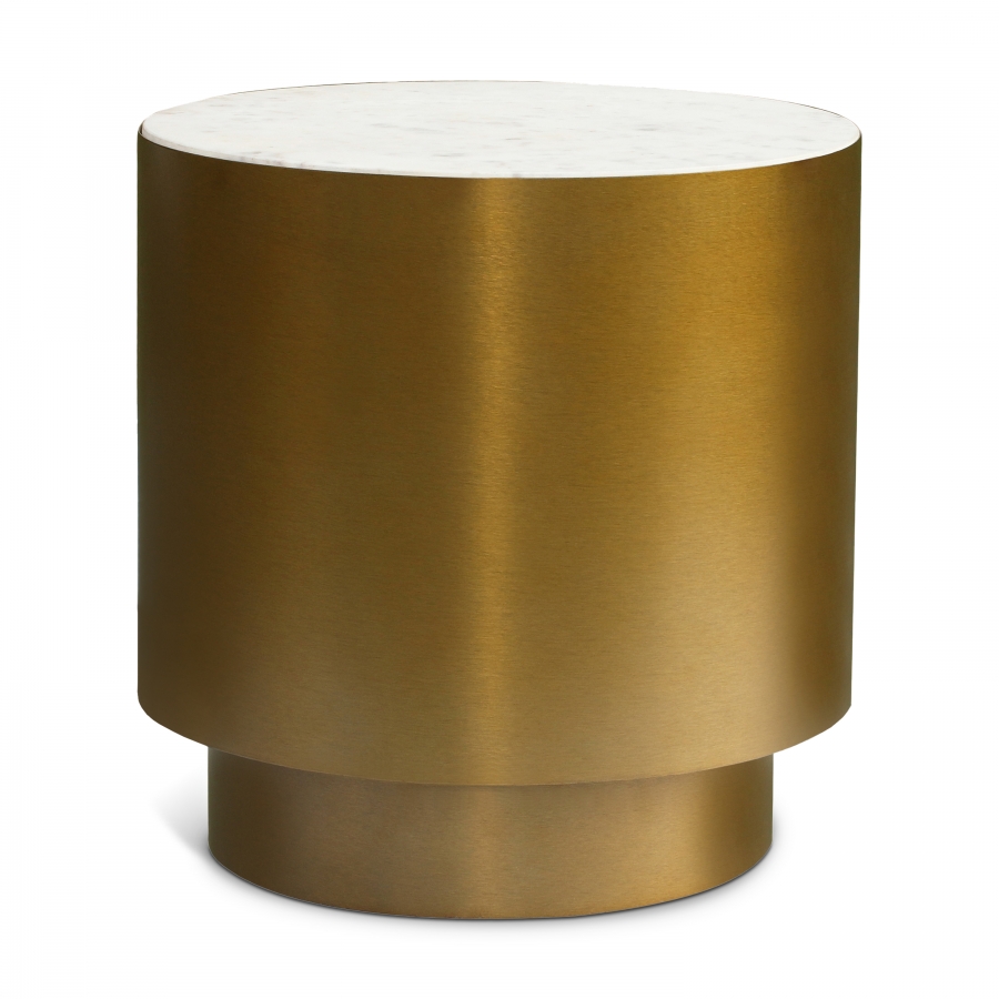 Presley Marble Top And Metal Base End / Side Table