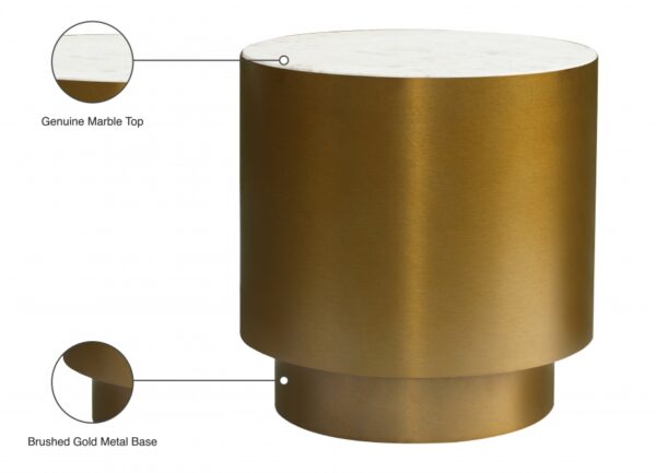 Presley Marble Top And Metal Base End / Side Table