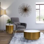 Presley Marble Top And Metal Base End / Side Table
